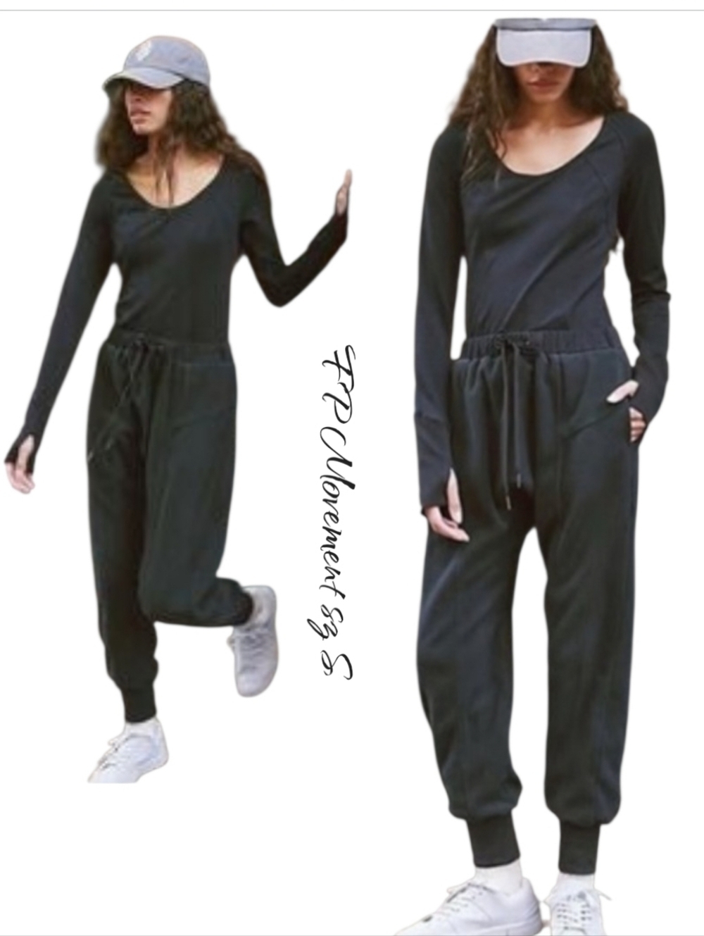 FP Movement Free People Make It Count Onesie Jumpsuit Black S NWT